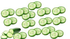 cutted pieces of cucumber 